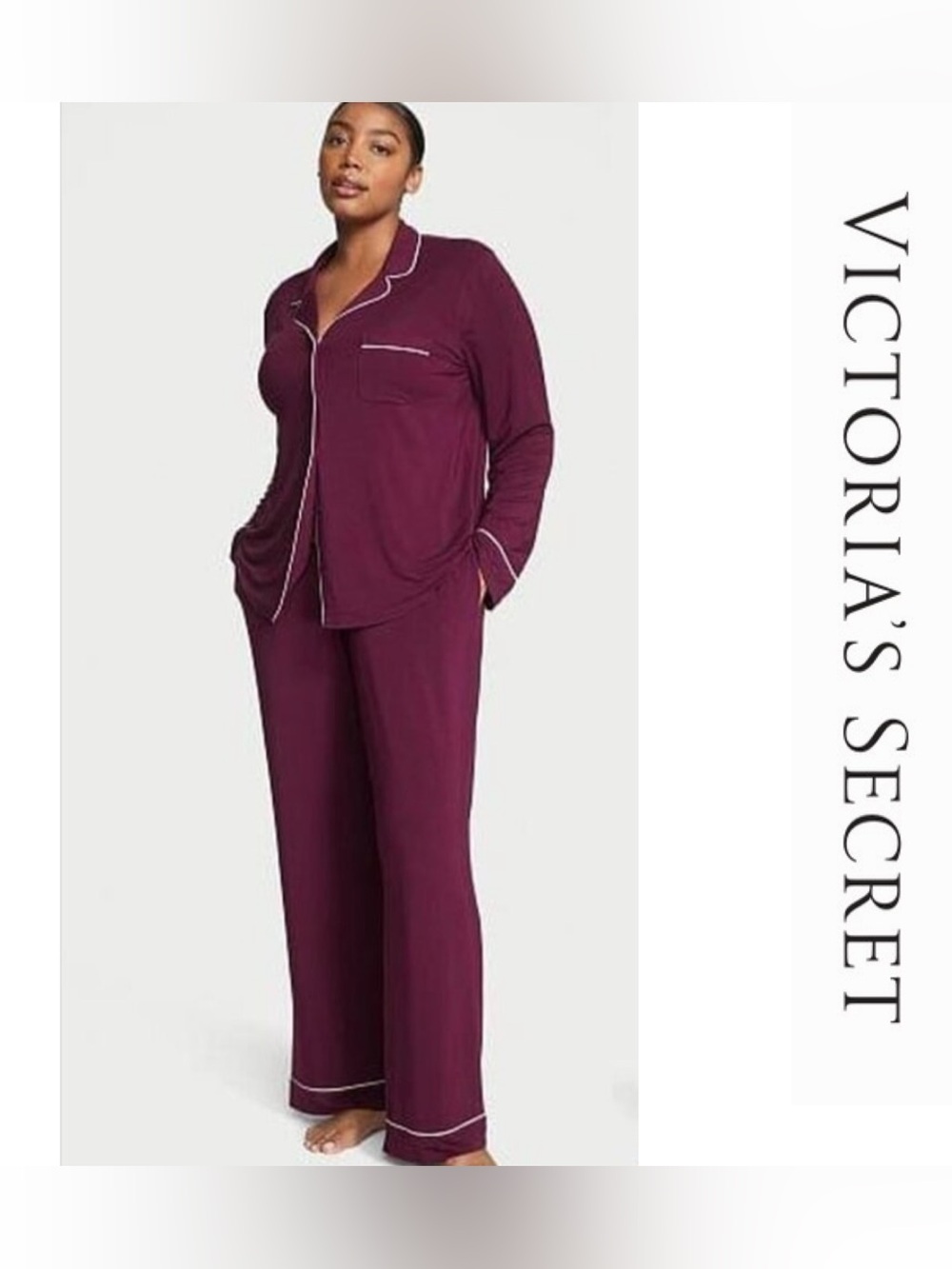 NWT | Victoria’s Secret | Modal Long Pajama Set | Burgandy - Wine | Med